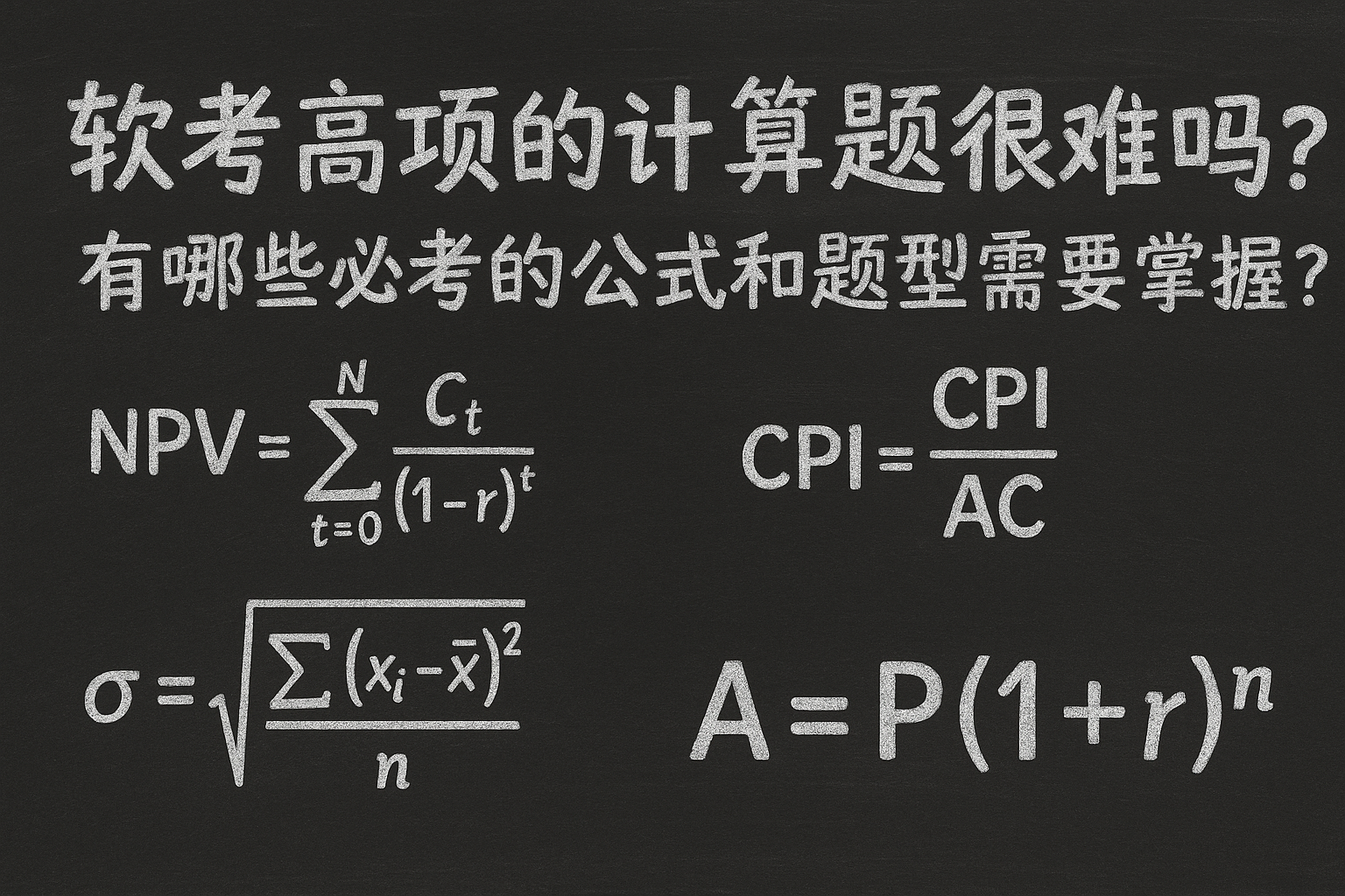 软考高项的计算题很难吗，有哪些必考的公式和题型需要掌握.png